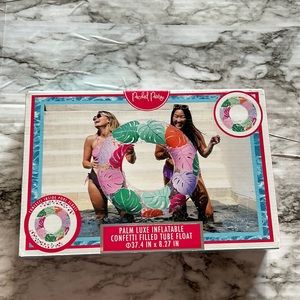 New! Packed Party Palm Luxe Inflatable Confetti Filled Tube Float